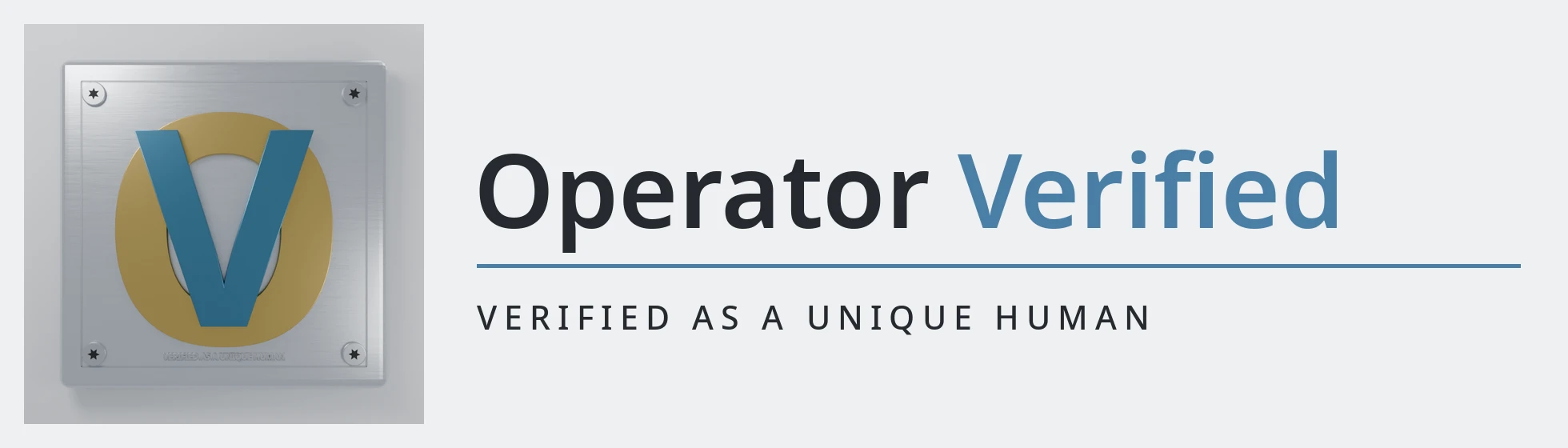 Operator Verified — verified as a unique human