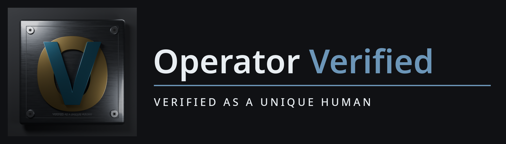 Operator Verified — verified as a unique human